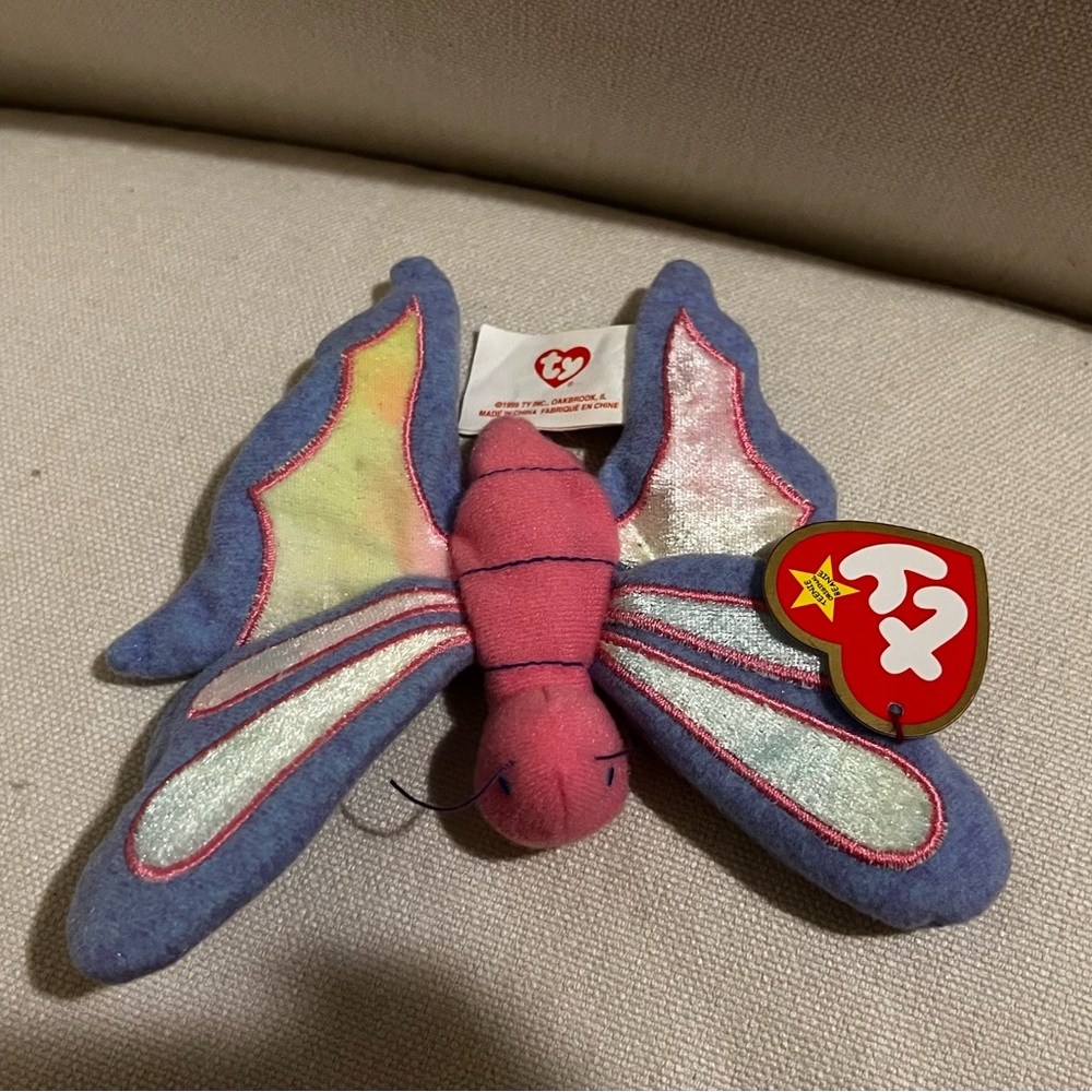 McDonald’s TY Beanie Babie Flitter the Butterfly Plush Toy 1999 - Pink/Purple